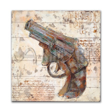 Vintage 3D Gun Cool Canvas Wall Art for Decor